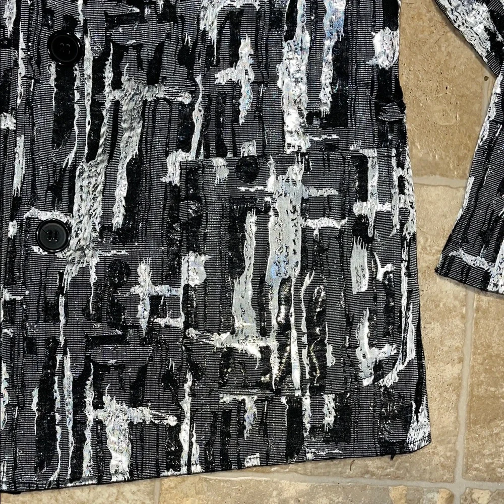 Focus 2000 Black and Gray Abstract Blazer - Picture 6 of 16